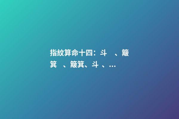 指紋算命十四：斗、簸箕、簸箕、斗、簸箕